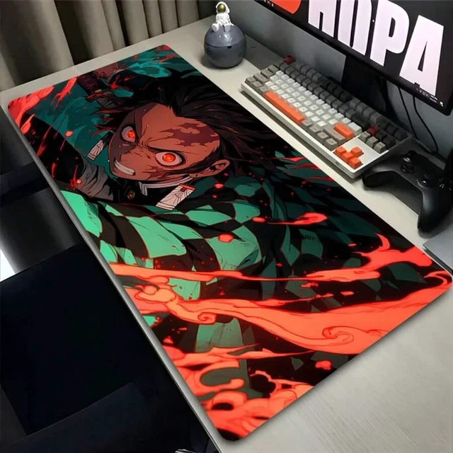 Alt view image 6 of 7 - Bks XXL Anime Mouse Pad Extended Gaming Desk Mat Polyester Fabric Non-Slip Rubber Base for PC Laptop Office