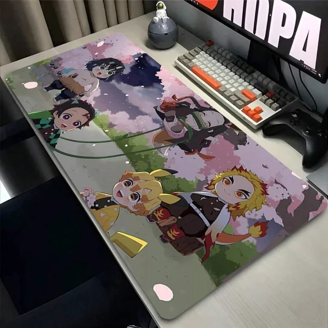 Alt view image 7 of 7 - Bks XXL Anime Mouse Pad Extended Gaming Desk Mat Polyester Fabric Non-Slip Rubber Base for PC Laptop Office
