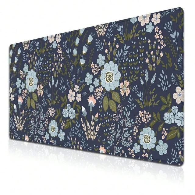 Main image of Bks Jumbo Floral Desk Pad Mouse Mat Non-Slip Rubber Base Waterproof Stitched Edges Large Gaming Office