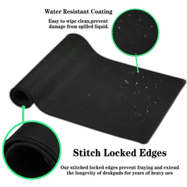 Alt view image 6 of 6 - Bks Jumbo Floral Desk Pad Mouse Mat Non-Slip Rubber Base Waterproof Stitched Edges Large Gaming Office