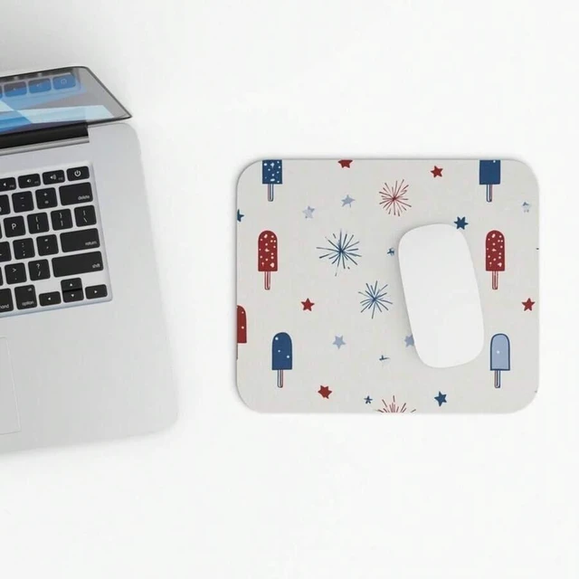 Main image of Bks 30x25cm Minimalist Icon Pattern Mouse Pad Americana Fireworks Stars Office Desk Accessories