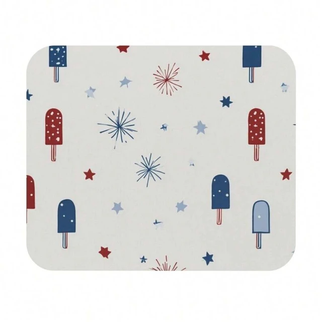 Alt view image 4 of 7 - Bks 30x25cm Minimalist Icon Pattern Mouse Pad Americana Fireworks Stars Office Desk Accessories