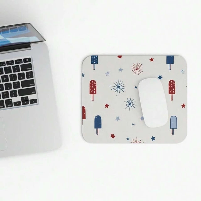 Alt view image 5 of 7 - Bks 30x25cm Minimalist Icon Pattern Mouse Pad Americana Fireworks Stars Office Desk Accessories