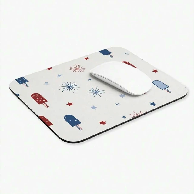 Alt view image 6 of 7 - Bks 30x25cm Minimalist Icon Pattern Mouse Pad Americana Fireworks Stars Office Desk Accessories