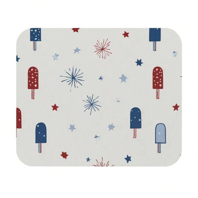 Alt view image 7 of 7 - Bks 30x25cm Minimalist Icon Pattern Mouse Pad Americana Fireworks Stars Office Desk Accessories