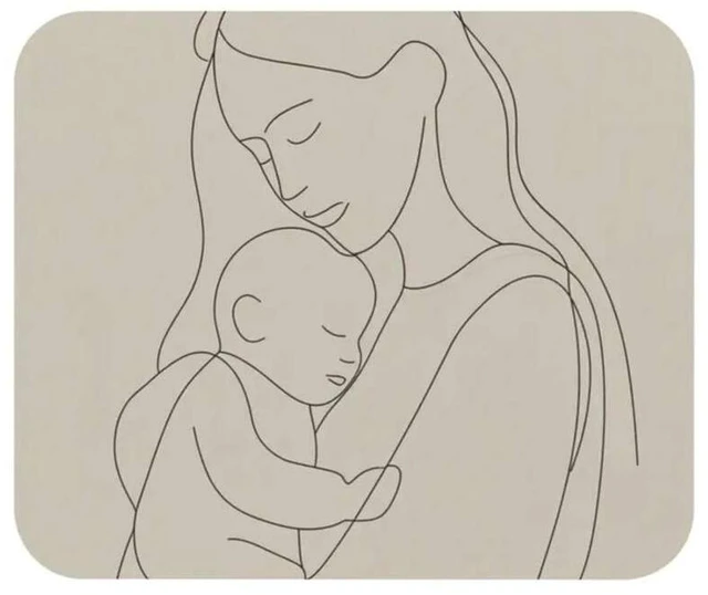 Alt view image 4 of 7 - Bks Minimalist Mother Line Mouse Pad | 9.84x11.81in Desk Mat | Polyester Fabric with Rubber Base | Non-Slip Surface for Office and Gaming
