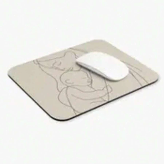 Alt view image 6 of 7 - Bks Minimalist Mother Line Mouse Pad | 9.84x11.81in Desk Mat | Polyester Fabric with Rubber Base | Non-Slip Surface for Office and Gaming