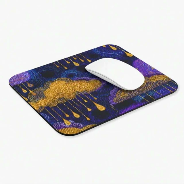Alt view image 3 of 7 - Bks 9.84x11.81in Rain Symbols Mouse Pad Celestial Night Sky Purple Design Desk Accessory Gift Idea Office Essential