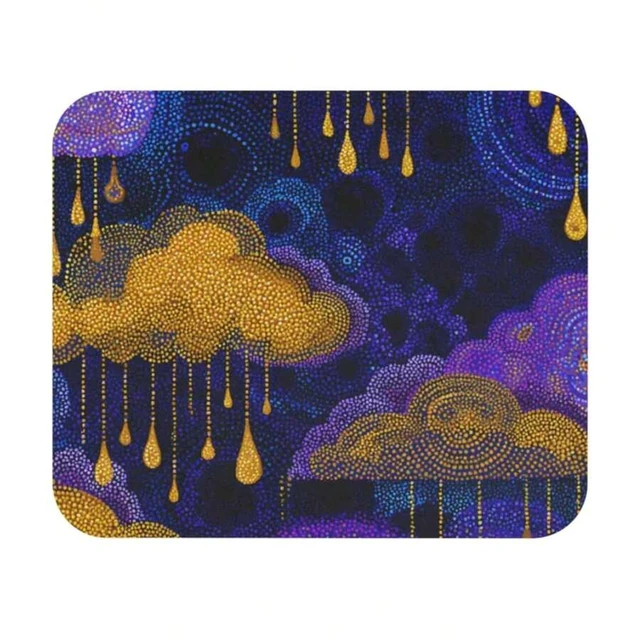 Alt view image 4 of 7 - Bks 9.84x11.81in Rain Symbols Mouse Pad Celestial Night Sky Purple Design Desk Accessory Gift Idea Office Essential