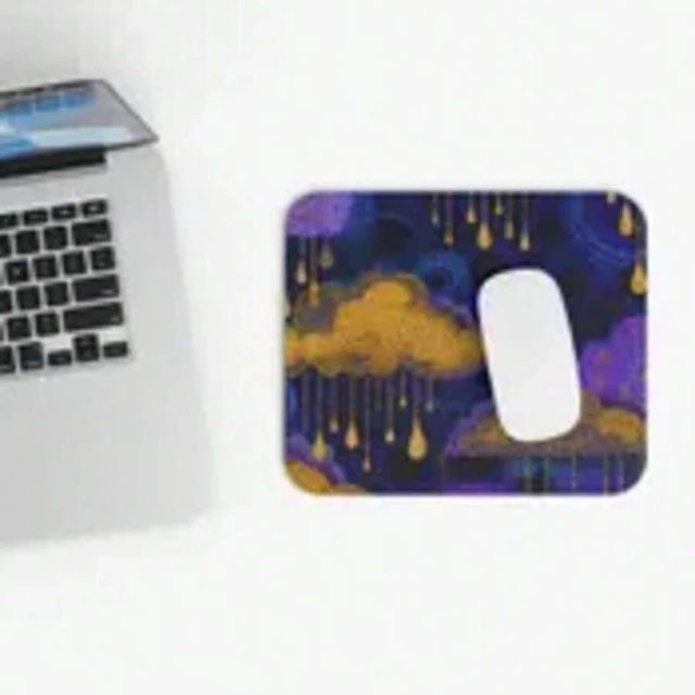 Alt view image 5 of 7 - Bks 9.84x11.81in Rain Symbols Mouse Pad Celestial Night Sky Purple Design Desk Accessory Gift Idea Office Essential