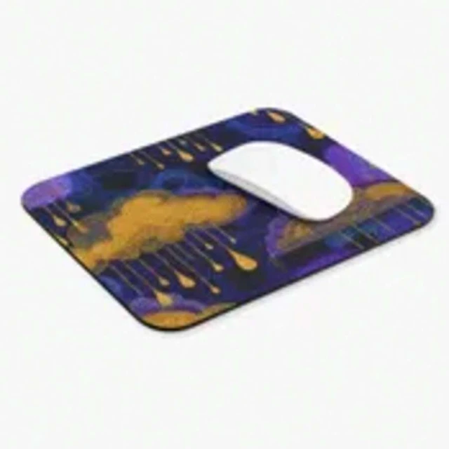 Alt view image 6 of 7 - Bks 9.84x11.81in Rain Symbols Mouse Pad Celestial Night Sky Purple Design Desk Accessory Gift Idea Office Essential