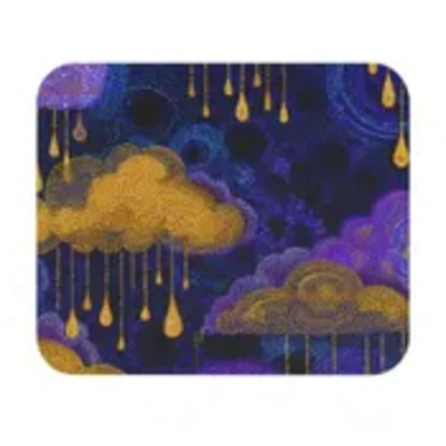 Alt view image 7 of 7 - Bks 9.84x11.81in Rain Symbols Mouse Pad Celestial Night Sky Purple Design Desk Accessory Gift Idea Office Essential