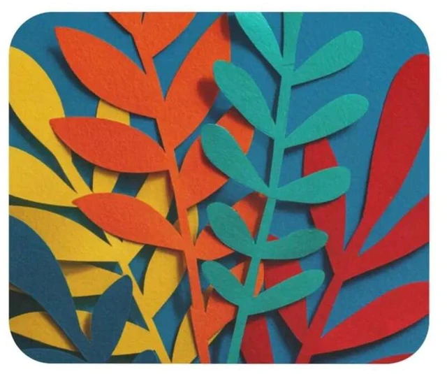 Alt view image 4 of 7 - Bks Bright Leaf Mouse Pad 9.84x11.81in Polyester Desk Mat Non-Slip Rubber Base Office Gaming