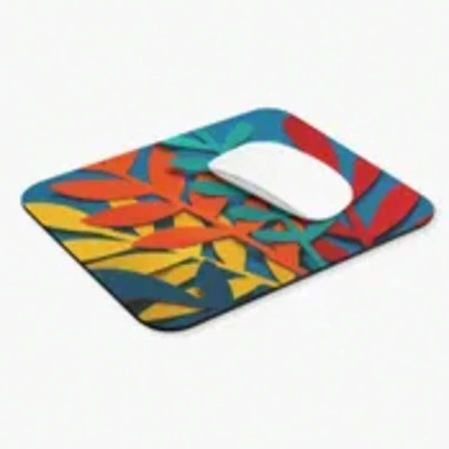 Alt view image 6 of 7 - Bks Bright Leaf Mouse Pad 9.84x11.81in Polyester Desk Mat Non-Slip Rubber Base Office Gaming