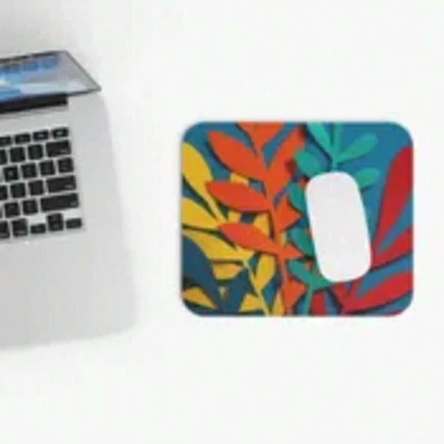 Alt view image 5 of 7 - Bks Bright Leaf Mouse Pad 9.84x11.81in Polyester Desk Mat Non-Slip Rubber Base Office Gaming