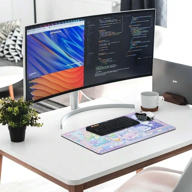 Alt view image 2 of 6 - Bks Extended Large Desk Mat 31.5x15.75 Inch, Gaming Mouse Pad & Laptop Keyboard Mat, Non-Slip Multi-Functional Surface