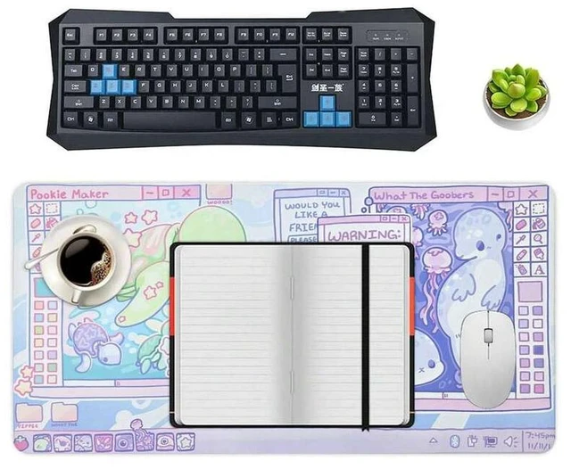 Alt view image 6 of 6 - Bks Extended Large Desk Mat 31.5x15.75 Inch, Gaming Mouse Pad & Laptop Keyboard Mat, Non-Slip Multi-Functional Surface