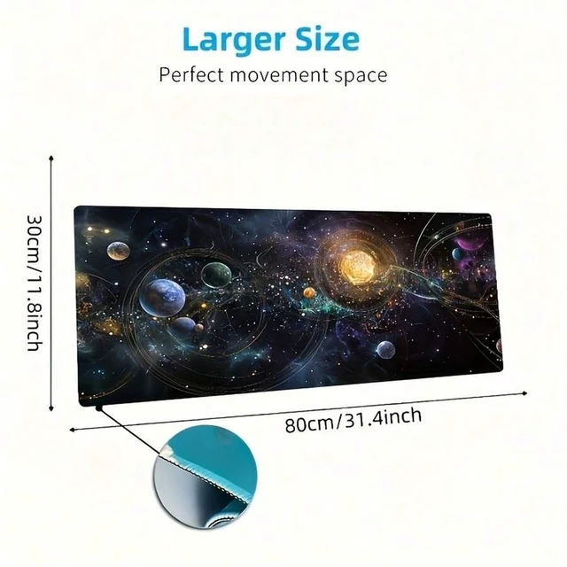 Alt view image 5 of 7 - Bks Oversized Gaming Mouse Pad, UV Reactive Rubber Base, Washable Polyester, Colorful Game Machine Design for Desk E-Sports