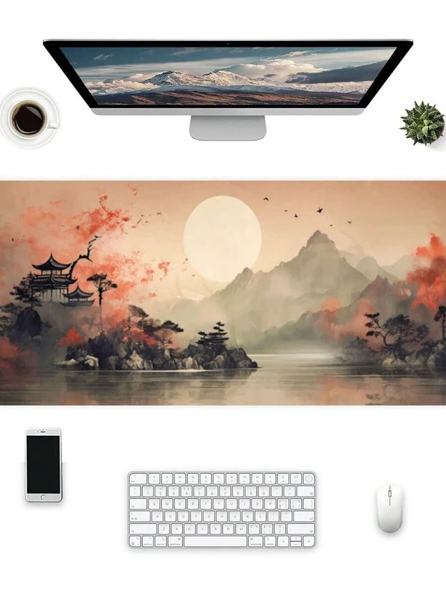 Alt view image 3 of 6 - Bks Large Extended Gaming Mouse Pad 35.43 x 15.75 Inch Non-Slip Desk Mat Water-Resistant Surface for Office and Home