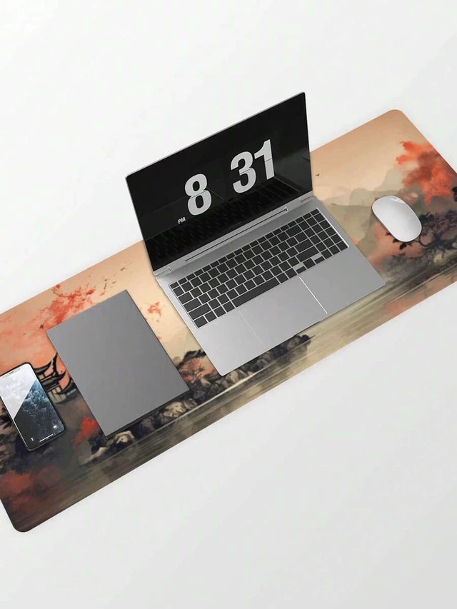 Alt view image 4 of 6 - Bks Large Extended Gaming Mouse Pad 35.43 x 15.75 Inch Non-Slip Desk Mat Water-Resistant Surface for Office and Home