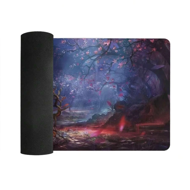 Alt view image 5 of 6 - Bks Forest Nature Fantasy Scenery XL Extended Desk Mat 11.81x27.56in, Gaming Mouse Pad & Laptop Keyboard Mat, Functional Office Desk Accessory