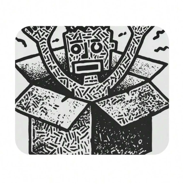 Alt view image 4 of 7 - Bks Mouse Pad 9.84x11.81in Black White Line Art Pattern Polyester Fabric Non-Slip Rubber Base for Office Gaming Desk Accessories