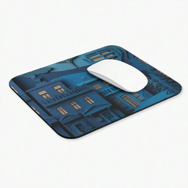 Alt view image 3 of 7 - Bks 30x25cm Paper Cutout Scene Mouse Pad Layered Town Art Desk Mat Office Gaming Accessory