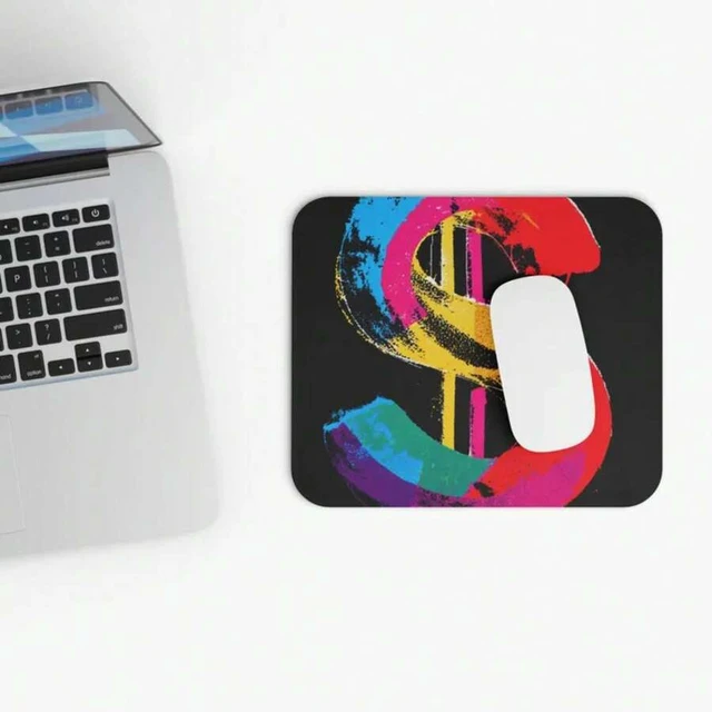 Alt view image 2 of 7 - Bks 9.84x11.81in Dollar Sign Glossy Mouse Pad Colorful Money Symbol Desk Mat Office Gaming