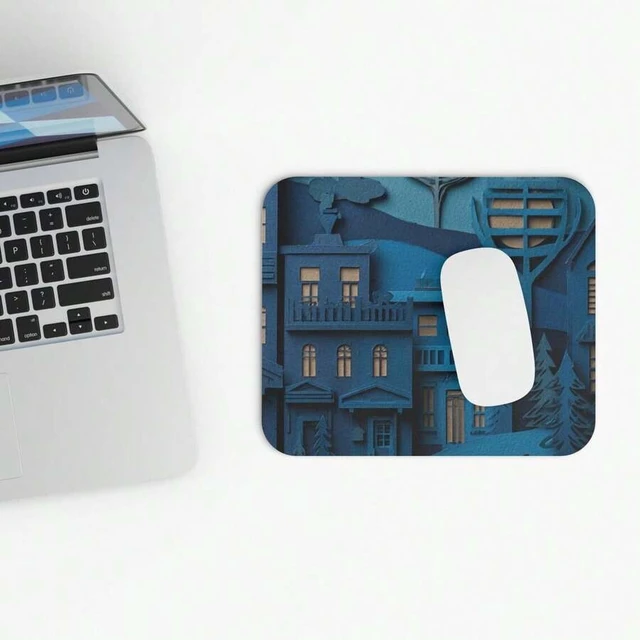 Alt view image 5 of 7 - Bks 30x25cm Paper Cutout Scene Mouse Pad Layered Town Art Desk Mat Office Gaming Accessory