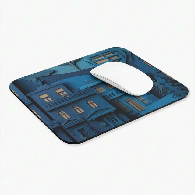 Alt view image 6 of 7 - Bks 30x25cm Paper Cutout Scene Mouse Pad Layered Town Art Desk Mat Office Gaming Accessory