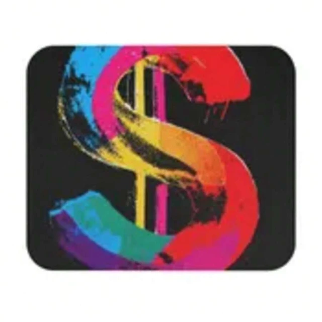 Alt view image 7 of 7 - Bks 9.84x11.81in Dollar Sign Glossy Mouse Pad Colorful Money Symbol Desk Mat Office Gaming
