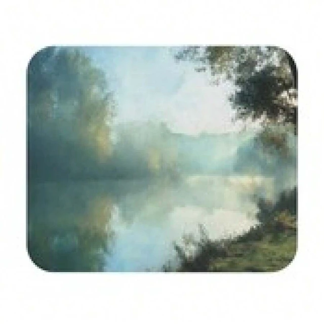 Alt view image 7 of 7 - Bks Misty River Bank Mouse Pad 9.84x11.81in Watercolor Scene Desk Decor Office Gaming Accessories