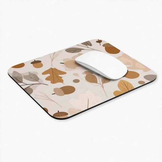 Alt view image 3 of 7 - Bks 30x25cm Minimalist Leaf Pattern Mouse Pad, Polyester Fabric with Rubber Base for Office and Gaming