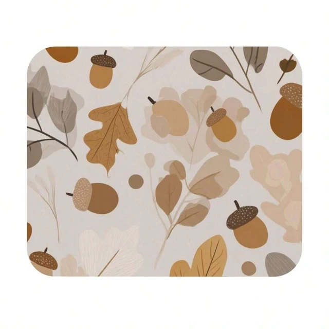Alt view image 7 of 7 - Bks 30x25cm Minimalist Leaf Pattern Mouse Pad, Polyester Fabric with Rubber Base for Office and Gaming