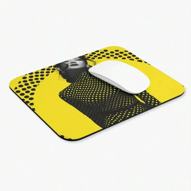 Alt view image 3 of 7 - Bks 9.84x11.81in Retro Pop Art Walking Patterns Mouse Pad, Polyester Desk Mat with Rubber Base for Office Gaming