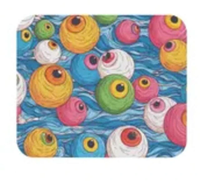 Alt view image 7 of 7 - Bks Candy-Colored Swirling Eye Mouse Pad, Full-Width Polyester Fabric, Non-Slip Rubber Base for Gaming and Office Desk Decor