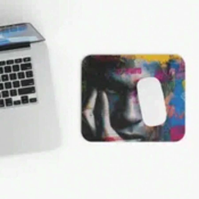 Alt view image 4 of 6 - Bks Angel Crude Lines Mouse Pad 9.84x11.81in Street Art Face Pop Art Design Non-Slip Rubber Base for Office Gaming