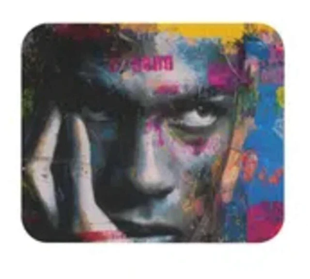 Alt view image 6 of 6 - Bks Angel Crude Lines Mouse Pad 9.84x11.81in Street Art Face Pop Art Design Non-Slip Rubber Base for Office Gaming