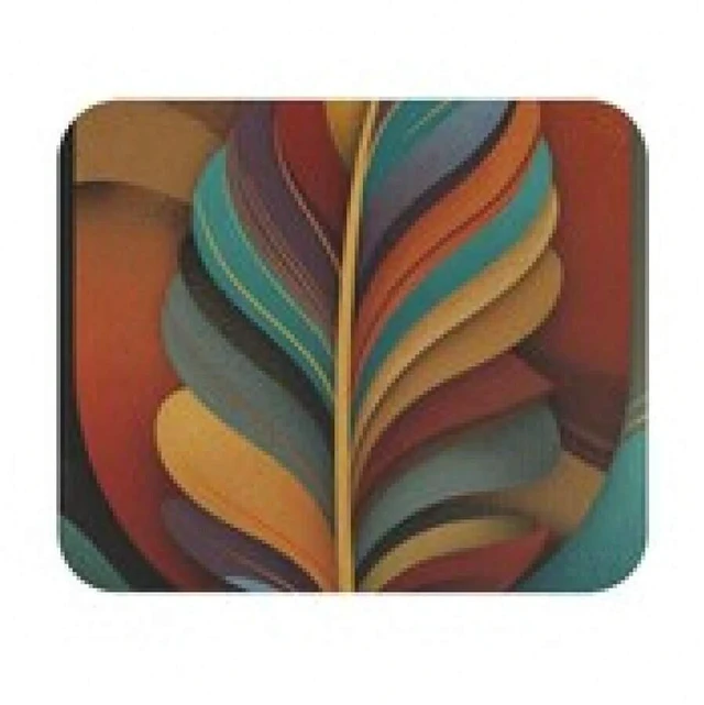 Alt view image 7 of 7 - Bks 9.84x11.81in Earth-Tone Eagle Feather Mouse Pad | Colorful Retro Desk Mat, Polyester Fabric with Rubber Base for Office Gaming
