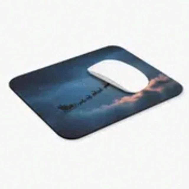 Alt view image 6 of 7 - Bks 9.84x11.81in Sleigh Moon Silhouette Mouse Pad Christmas Desk Mat Non-Slip Rubber Base for Office Gaming