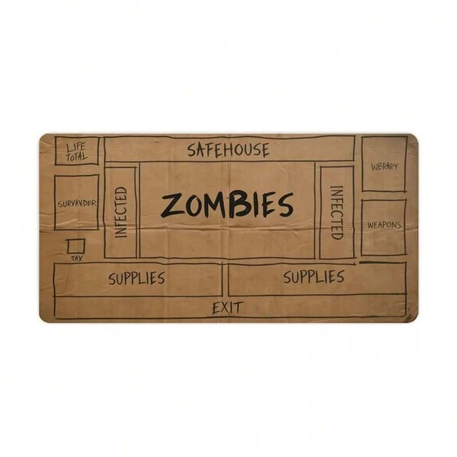 Main image of Bks 15.75x35.43 Inch Horror Role-Playing Game Table Mat | Zombie Apocalypse Themed Mouse Pad, Polyester Fabric with Rubber Base
