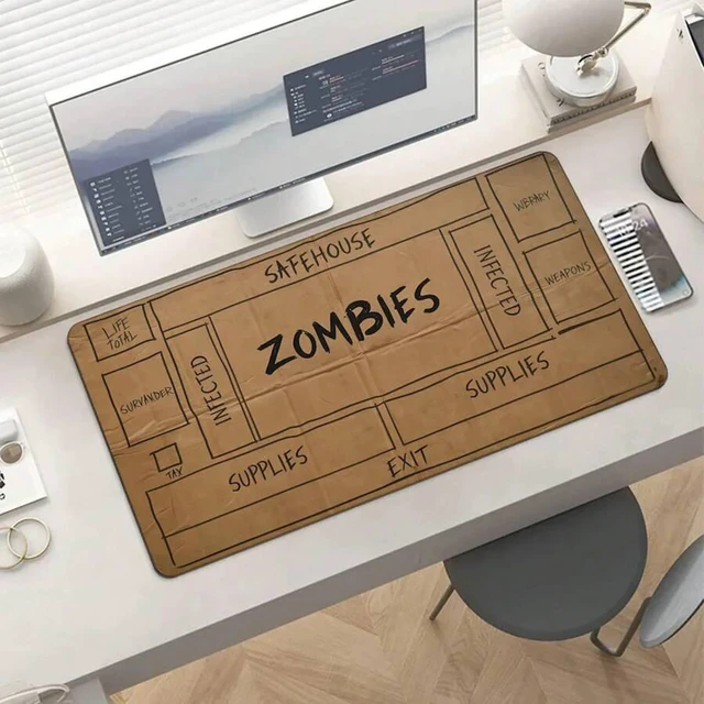 Alt view image 2 of 7 - Bks 15.75x35.43 Inch Horror Role-Playing Game Table Mat | Zombie Apocalypse Themed Mouse Pad, Polyester Fabric with Rubber Base