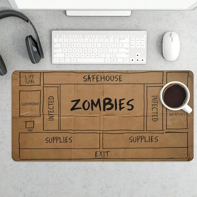 Alt view image 4 of 7 - Bks 15.75x35.43 Inch Horror Role-Playing Game Table Mat | Zombie Apocalypse Themed Mouse Pad, Polyester Fabric with Rubber Base