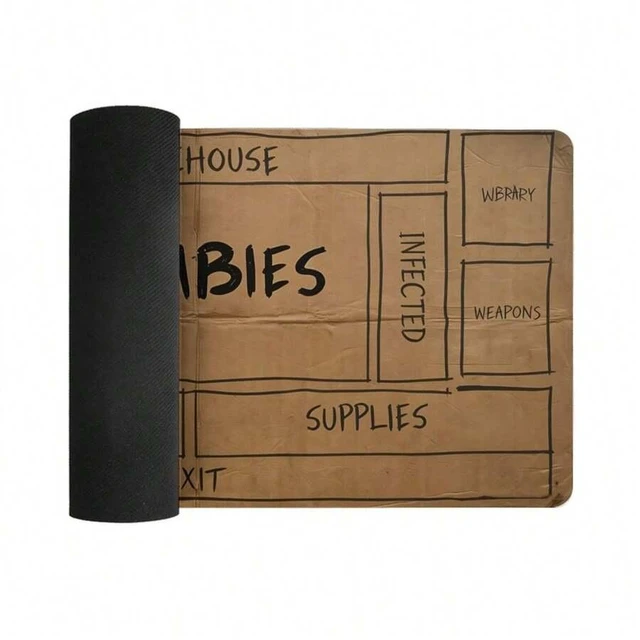 Alt view image 7 of 7 - Bks 15.75x35.43 Inch Horror Role-Playing Game Table Mat | Zombie Apocalypse Themed Mouse Pad, Polyester Fabric with Rubber Base