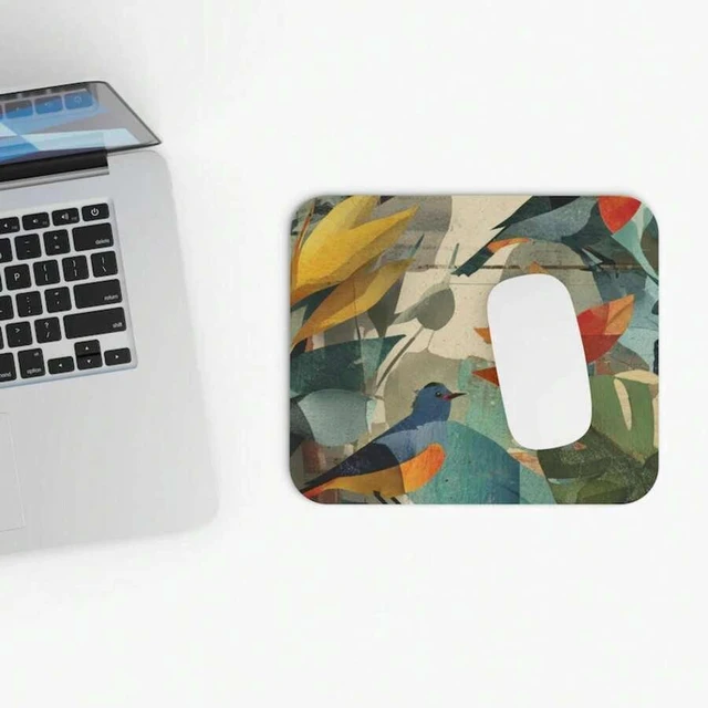 Main image of Bks Floral Botanical Mouse Pad 9.84x11.81in Tropical Breeze Design Polyester Fabric Non-Slip Desk Mat