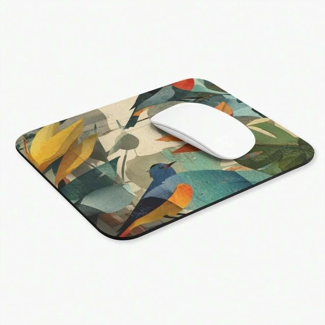 Alt view image 3 of 7 - Bks Floral Botanical Mouse Pad 9.84x11.81in Tropical Breeze Design Polyester Fabric Non-Slip Desk Mat