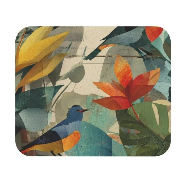 Alt view image 4 of 7 - Bks Floral Botanical Mouse Pad 9.84x11.81in Tropical Breeze Design Polyester Fabric Non-Slip Desk Mat