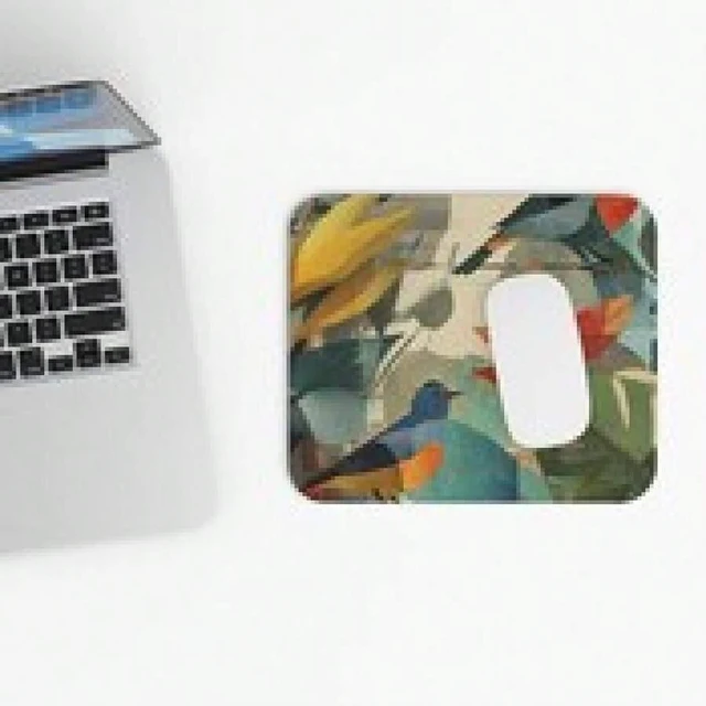 Alt view image 5 of 7 - Bks Floral Botanical Mouse Pad 9.84x11.81in Tropical Breeze Design Polyester Fabric Non-Slip Desk Mat