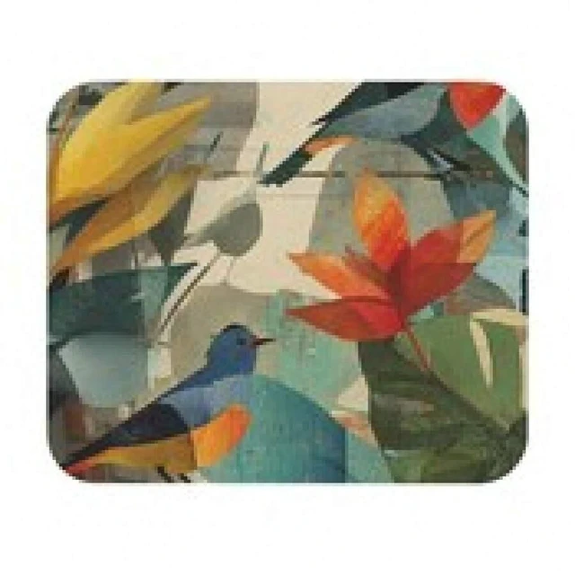 Alt view image 7 of 7 - Bks Floral Botanical Mouse Pad 9.84x11.81in Tropical Breeze Design Polyester Fabric Non-Slip Desk Mat