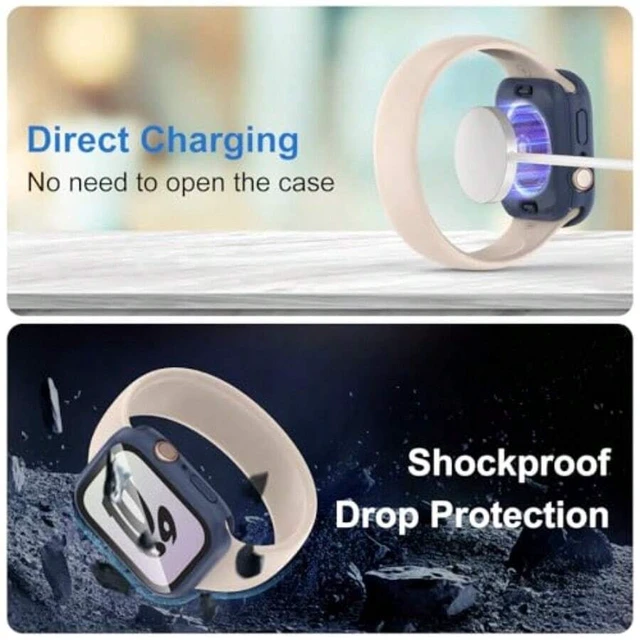 Alt view image 5 of 7 - Bks 3-in-1 Waterproof Case for Apple Watch 40mm SE 3/SE 2/Series 6/5/4 with Tempered Glass Screen Protector and PC Bumper